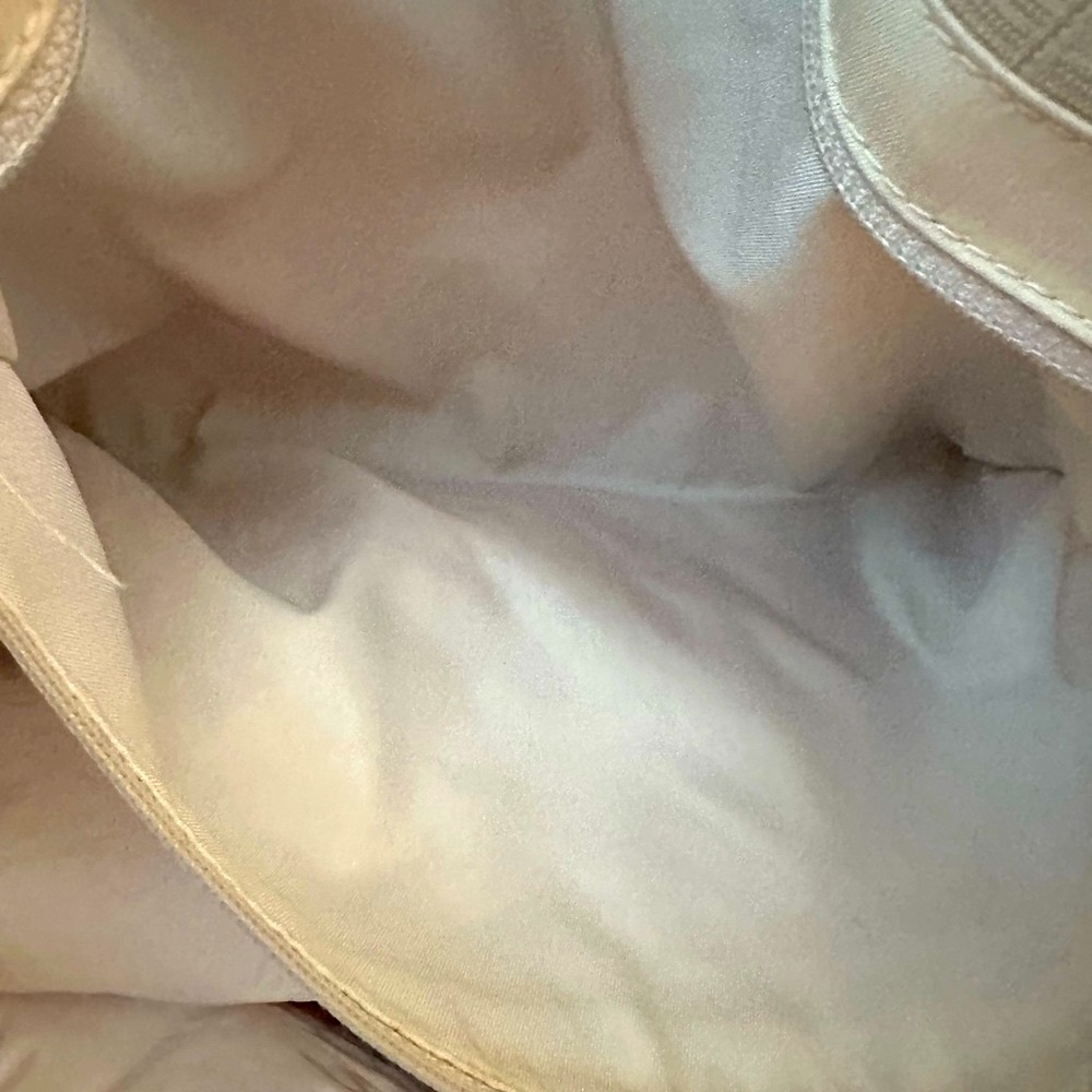 vintage Authentic Chanel Travel Line Beige CC Nylon Leather Tote Bag - Picture 16 of 17